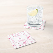 Dessous-de-verre Carré En Papier Pink Bow - coquette preppy (En situation)