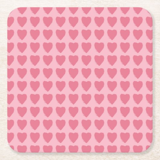 Dessous-de-verre Carré En Papier Pink Hearts Seamless Pattern (Devant)