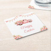 Dessous-de-verre Carré En Papier Pink Truck Easter Egg Hunt (Incliné)