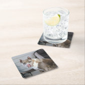 Dessous-de-verre Carré En Papier Pit Bull (En situation)