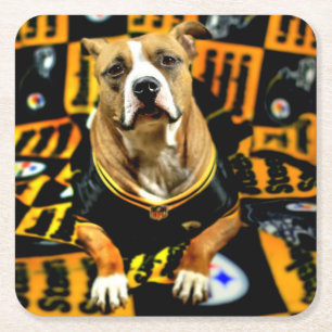 Dessous-de-verre Carré En Papier Pitbull Secourt Dog Football Fanatic