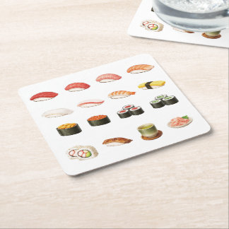 Dessous-de-verre Carré En Papier Pixel Sushi Coaster – Japanese Food Design