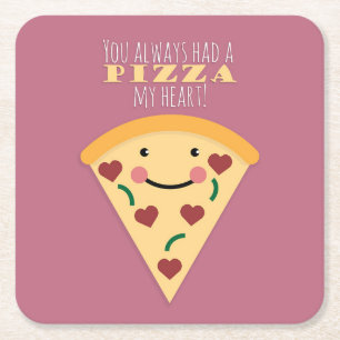 Dessous-de-verre Carré En Papier Pizza Mon Coeur