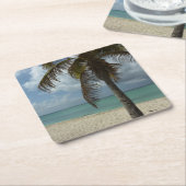 Dessous-de-verre Carré En Papier Plage d'Aruba I Belle Scène Nature (Incliné)