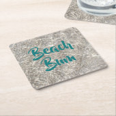 Dessous-de-verre Carré En Papier Plage de sable de plage (Incliné)