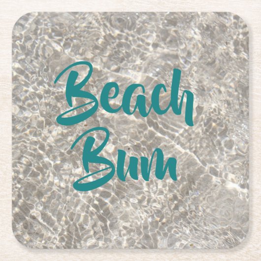 Dessous-de-verre Carré En Papier Plage de sable de plage (Devant)