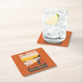 Dessous-de-verre Carré En Papier Plage et cerfs-volants - plage Pacifique, (En situation)