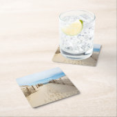 Dessous-de-verre Carré En Papier Plage tranquille (En situation)