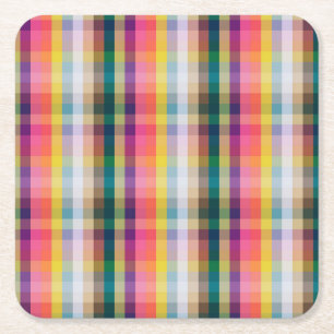 Dessous-de-verre Carré En Papier Plaid écossais abstrait