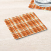 Dessous-de-verre Carré En Papier Plaid orange (Incliné)