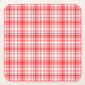 Dessous-de-verre Carré En Papier Plaid rouge (Devant)