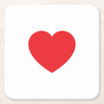 Dessous-de-verre Carré En Papier Plain Modern White Red Love Heart Graphic<br><div class="desc">Plain Minimalist Modern Designs. They're all simple,  attractive,  unique.</div>