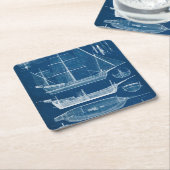 Dessous-de-verre Carré En Papier Plan d'expédition antique I (Incliné)