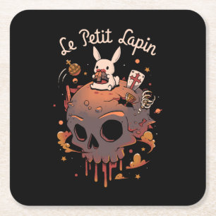Dessous-de-verre Carré En Papier Planète Lapin - Prince Lapin Blanc