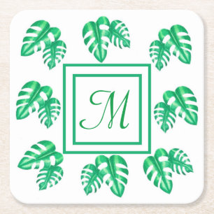 Dessous-de-verre Carré En Papier Plante de fromage suisse Monstera Deliciosa Monogr