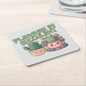 Dessous-de-verre Carré En Papier Plantes succulents (Incliné)