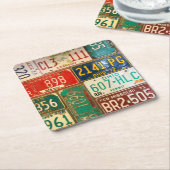 Dessous-de-verre Carré En Papier Plaques de licence Rusty Retro (Incliné)