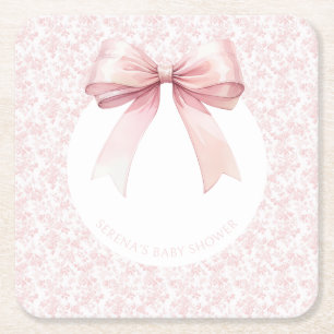 Dessous-de-verre Carré En Papier Plaques en papier Baby shower pour fille en toile