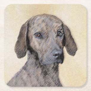 Dessous-de-verre Carré En Papier Plott Peinture - Cute Original Chien Art