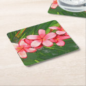 Dessous-de-verre Carré En Papier Plumerias (Incliné)
