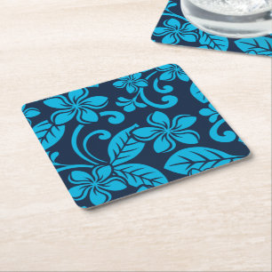 Dessous-de-verre Carré En Papier PLUMÉRIE DE L'ÎLE (Bleu x 2)
