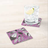 Dessous-de-verre Carré En Papier Plumes motif (En situation)