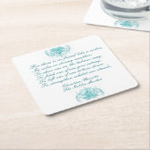 Dessous-de-verre Carré En Papier Poème de Soeurs par C Rosetti en bleu (Incliné)