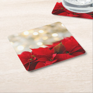 Dessous-de-verre Carré En Papier Poinsettia de Noël