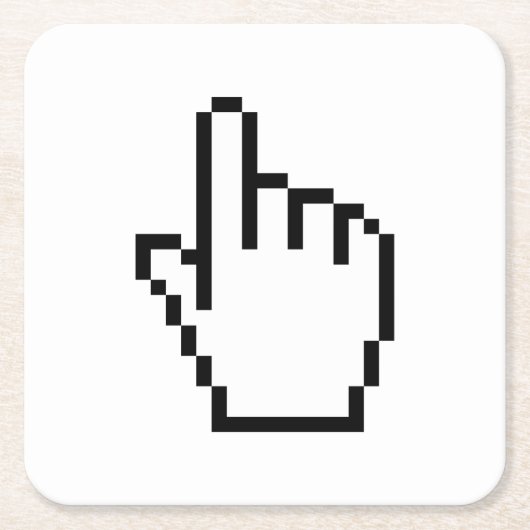 DESSOUS-DE-VERRE CARRÉ EN PAPIER POINTEUR À MAIN / CURSEUR À SOURIS (Devant)