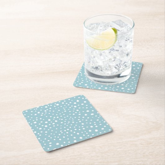 Dessous-de-verre Carré En Papier Points Dalmatiens Bleus, Points Dalmatiens, Impres (En situation)