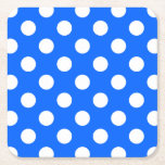 Dessous-de-verre Carré En Papier Pois blancs sur bleu royal<br><div class="desc">Pois blancs sur bleu royal</div>