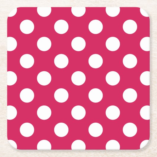 Dessous-de-verre Carré En Papier Pois blancs sur cerise (Devant)