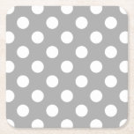 Dessous-de-verre Carré En Papier Pois blancs sur gris<br><div class="desc">Pois blancs sur gris</div>