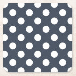 Dessous-de-verre Carré En Papier Pois blancs sur gris bleu<br><div class="desc">Pois blancs sur gris bleu</div>