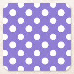 Dessous-de-verre Carré En Papier Pois blancs sur perwinkle<br><div class="desc">Pois blancs sur perwinkle</div>