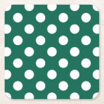 Dessous-de-verre Carré En Papier Pois blancs sur vert sauge<br><div class="desc">Pois blancs sur vert sauge</div>