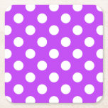 Dessous-de-verre Carré En Papier Pois blancs sur violet clair<br><div class="desc">Pois blancs sur violet clair</div>