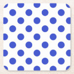 Dessous-de-verre Carré En Papier Pois bleu royal<br><div class="desc">Pois bleus royaux sur arrière - plan blanc</div>