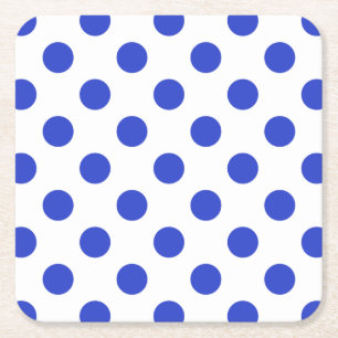 Dessous-de-verre Carré En Papier Pois bleu royal