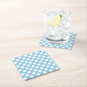 Dessous-de-verre Carré En Papier Pois Bleus, Motif Pointe Polka, Points, Pointe