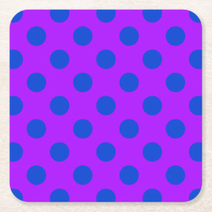 Dessous-de-verre Carré En Papier Pois bleus sur violet