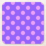Dessous-de-verre Carré En Papier Pois Lilac sur periwinkle<br><div class="desc">Pois Lilac sur periwinkle</div>