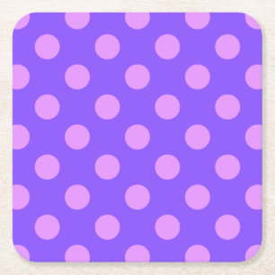 Dessous-de-verre Carré En Papier Pois Lilac sur periwinkle