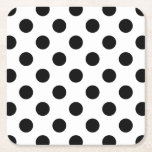 Dessous-de-verre Carré En Papier Pois noirs en blanc<br><div class="desc">Pois noirs en blanc</div>