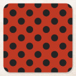 Dessous-de-verre Carré En Papier Pois noirs en rouge<br><div class="desc">Pois noirs en rouge</div>