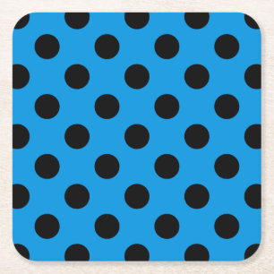 Dessous-de-verre Carré En Papier Pois noirs sur bleu ciel