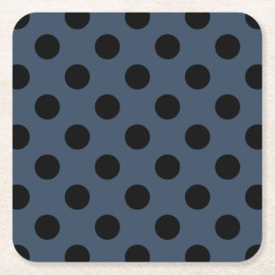Dessous-de-verre Carré En Papier Pois noirs sur gris-bleu