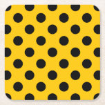 Dessous-de-verre Carré En Papier Pois noirs sur jaune<br><div class="desc">Pois noirs sur jaune</div>