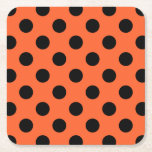 Dessous-de-verre Carré En Papier Pois noirs sur orange<br><div class="desc">Pois noirs sur orange</div>