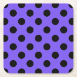 Dessous-de-verre Carré En Papier Pois noirs sur perwinkle<br><div class="desc">Pois noirs sur perwinkle</div>